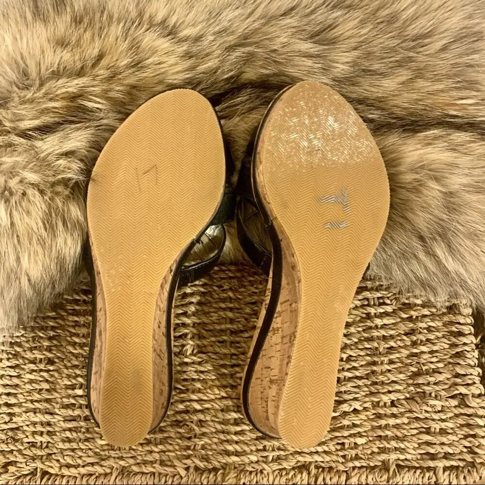 VTG SBICCA LAYLA Wedge Sandal SZ 7 Cork Espadrille Whimsigoth Studded Boho Y2K